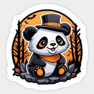 A panda bear wearing a top hat Sticker